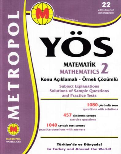 Metropol YÖS Matematik 2 Konu Açıklamalı - Örnek Çözümlü (Yeni)